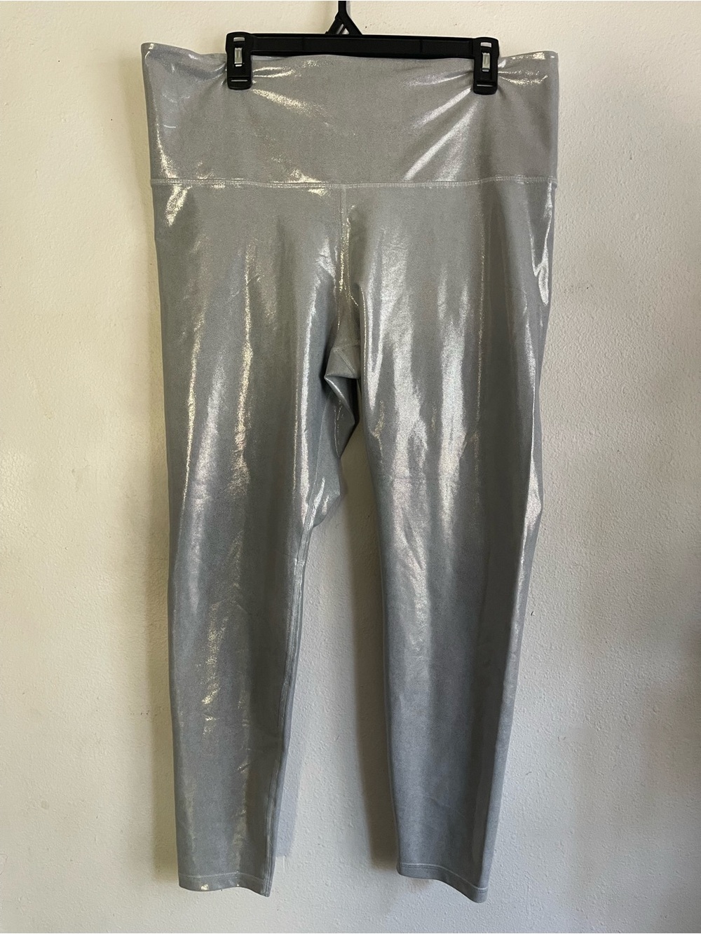 Old Navy Metallic Silver High-Rise Leggings